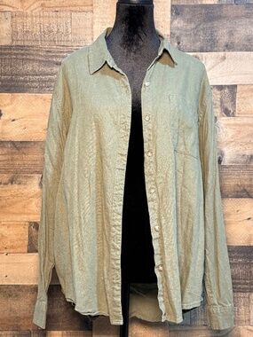 Universal Thread Women's Olive Green Long Sleeve Shirt Relaxed Fit XL